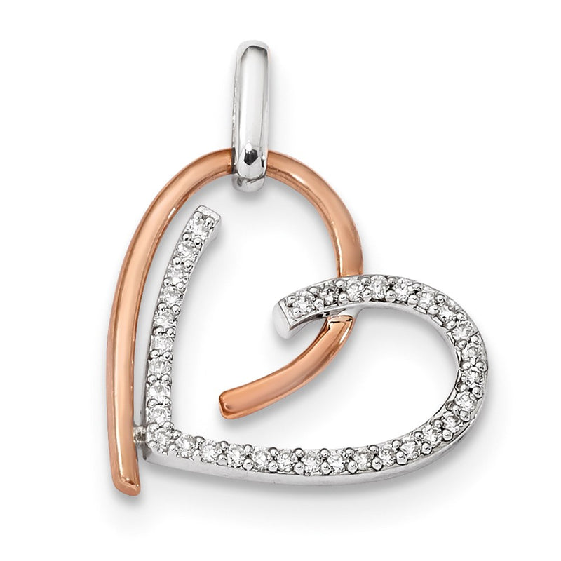 14k White/Rose Gold Diamond Pendant