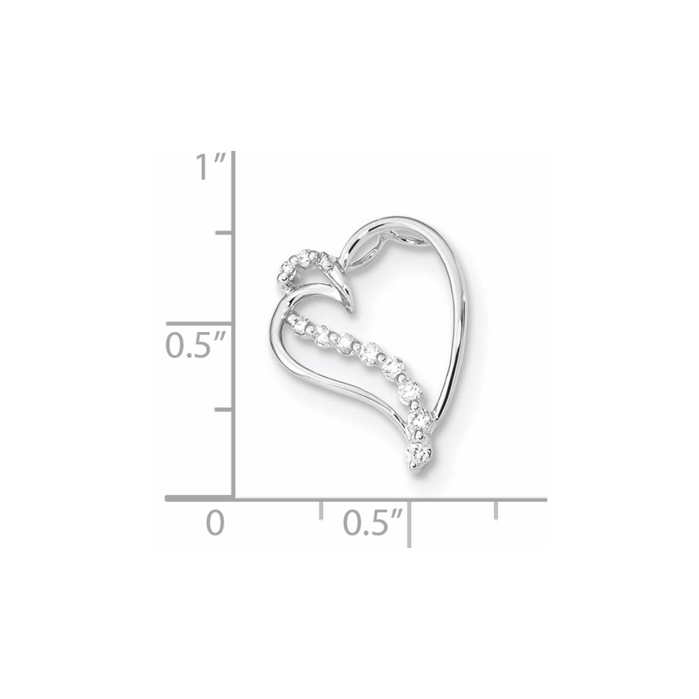 14k White Gold Real Diamond Pendant
