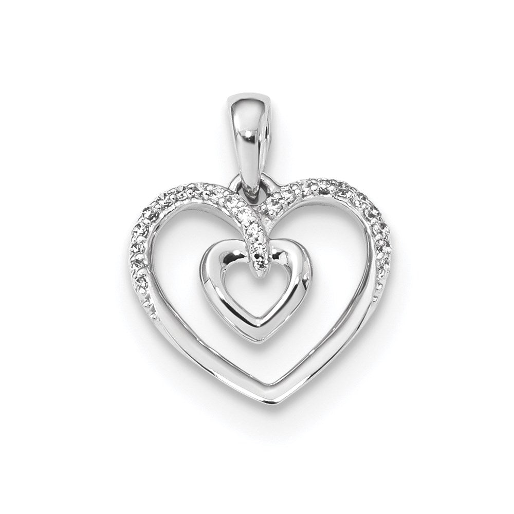 14k White Gold Real Diamond Pendant