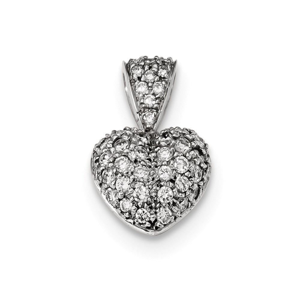 14k White Gold Real Diamond Pendant