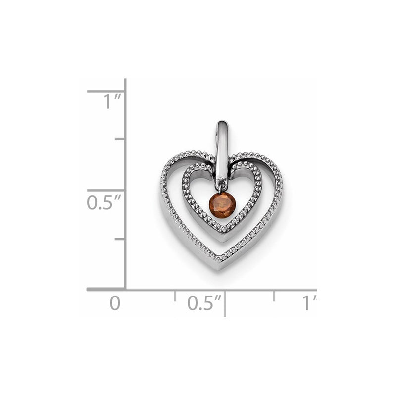 14k White Gold Red Diamond Pendant