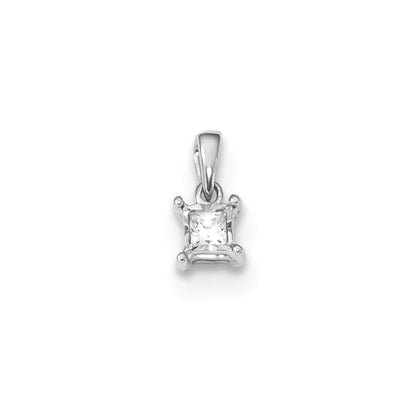 14k White Gold Real Diamond Pendant