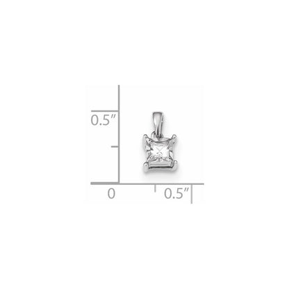 14k White Gold Real Diamond Pendant
