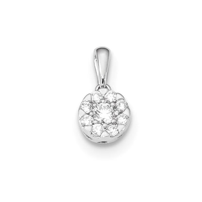 14k White Gold Real Diamond Pendant