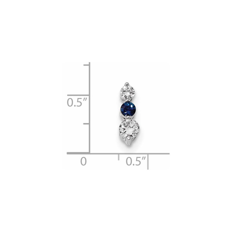 14k White Gold Blue/White Real Diamond Pendant