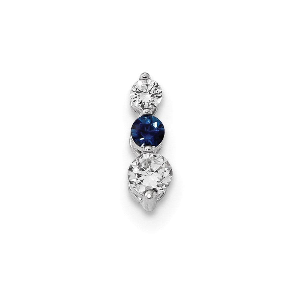 14k White Gold Blue/White Real Diamond Pendant