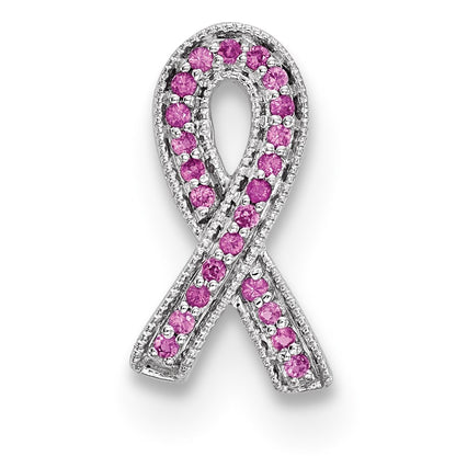 14k White Gold Pink Sapphire Pendant
