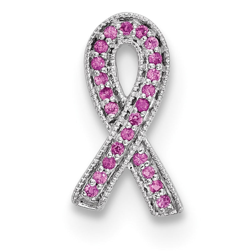14k White Gold Pink Sapphire Pendant