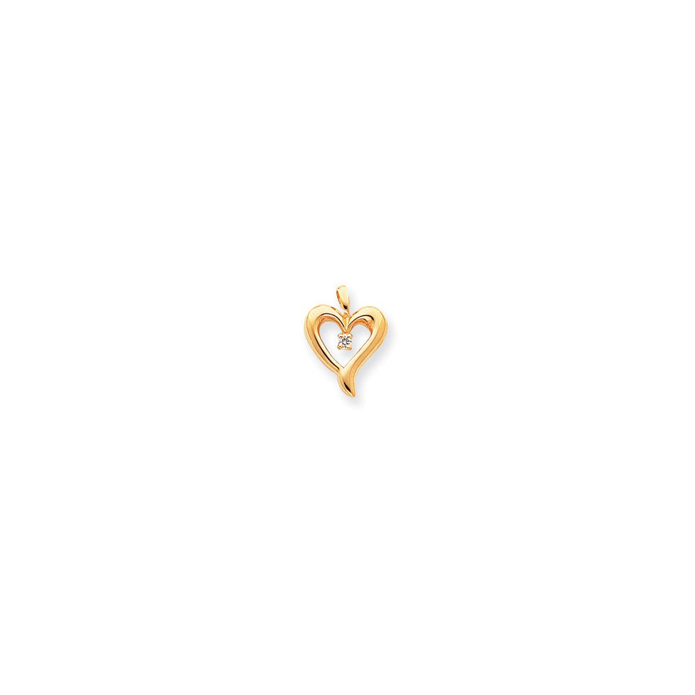 14k A Diamond heart pendant