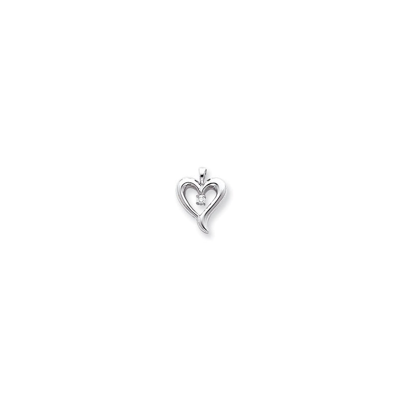 14k White Gold Moissanite Pendant