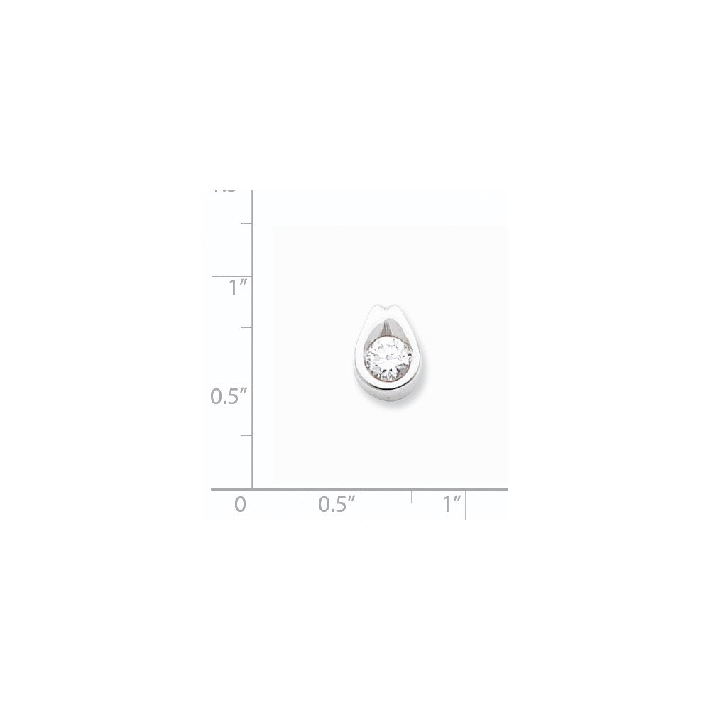 14k White Gold VS Diamond chain slide