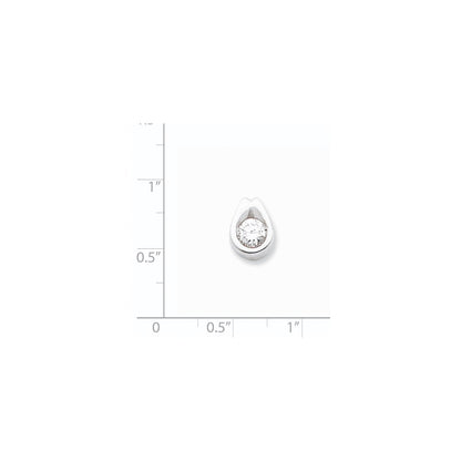 14k White Gold VS Diamond chain slide