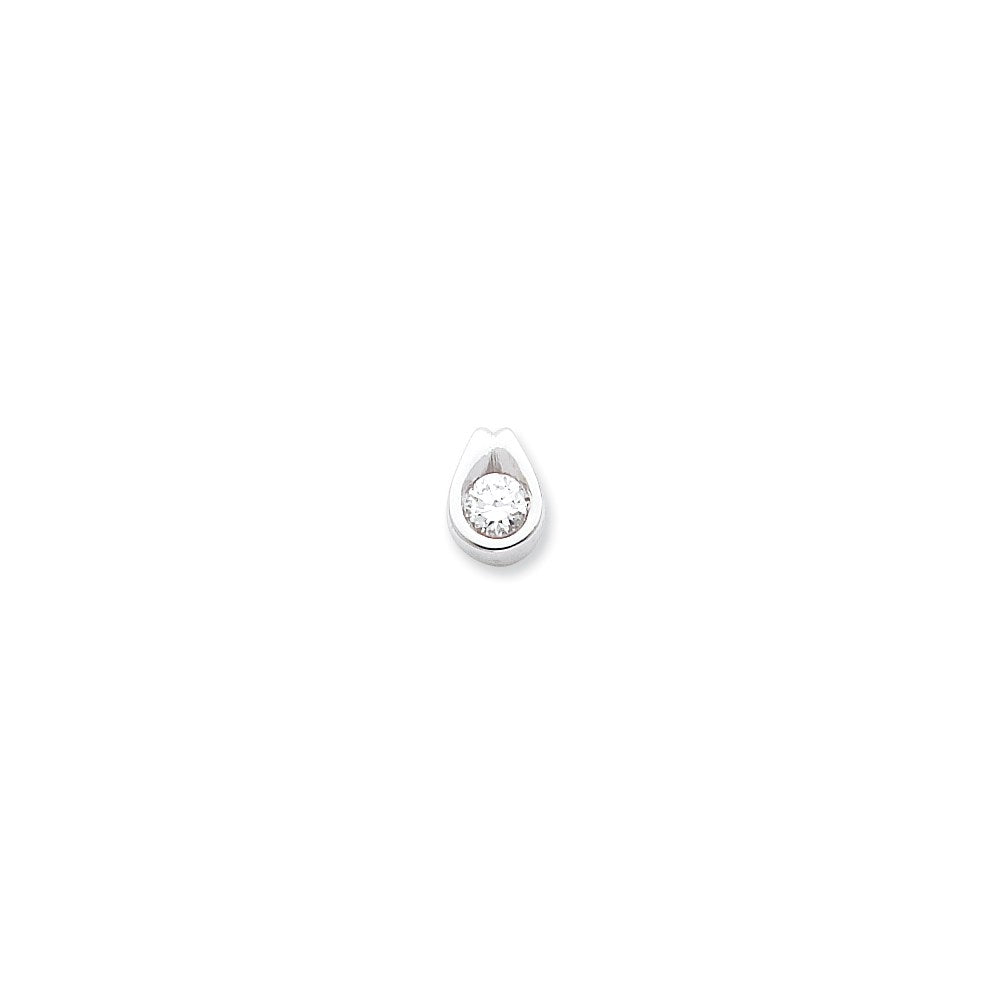 14k White Gold VS Diamond chain slide