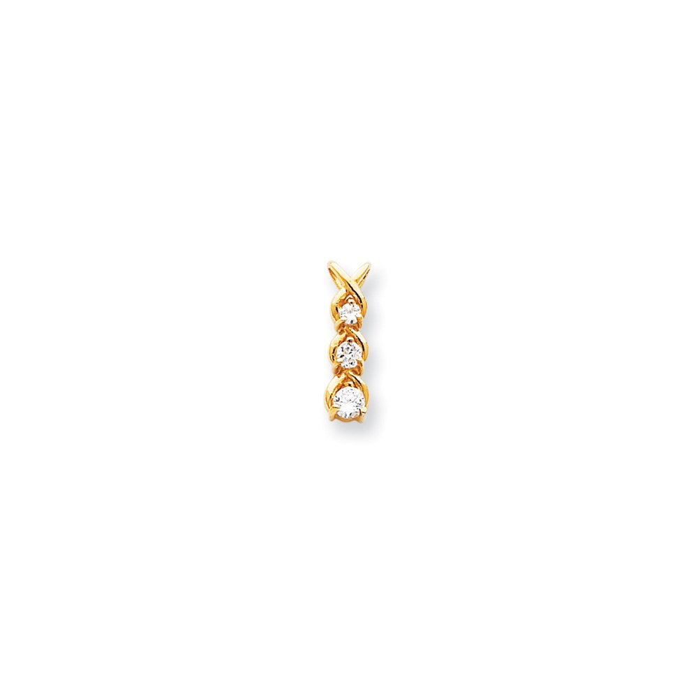 14K Yellow Gold AA Real Diamond chain slide
