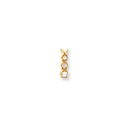 14K Yellow Gold AA Real Diamond chain slide