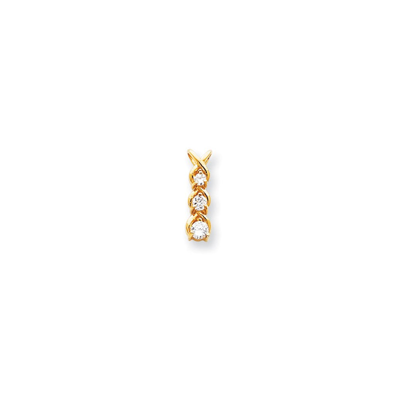 14K Yellow Gold AA Real Diamond chain slide