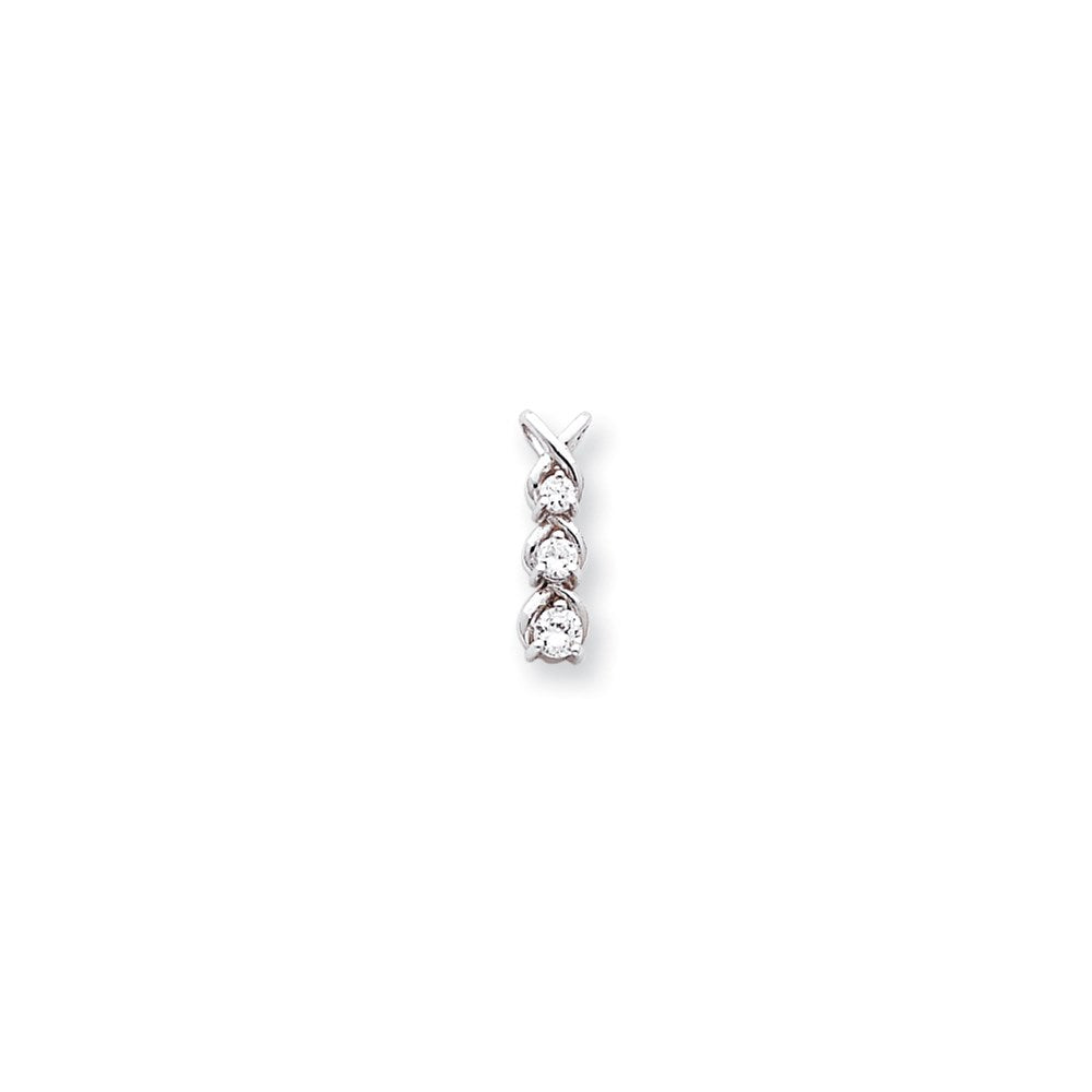 14k White Gold A Diamond chain slide