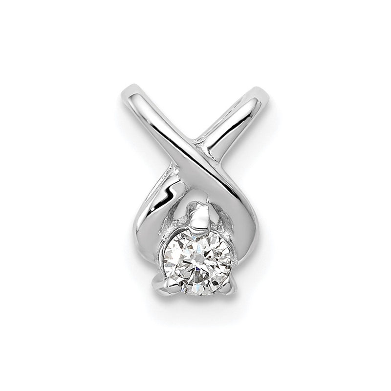 14k White Gold 2.9mm VS Diamond Chain Slide