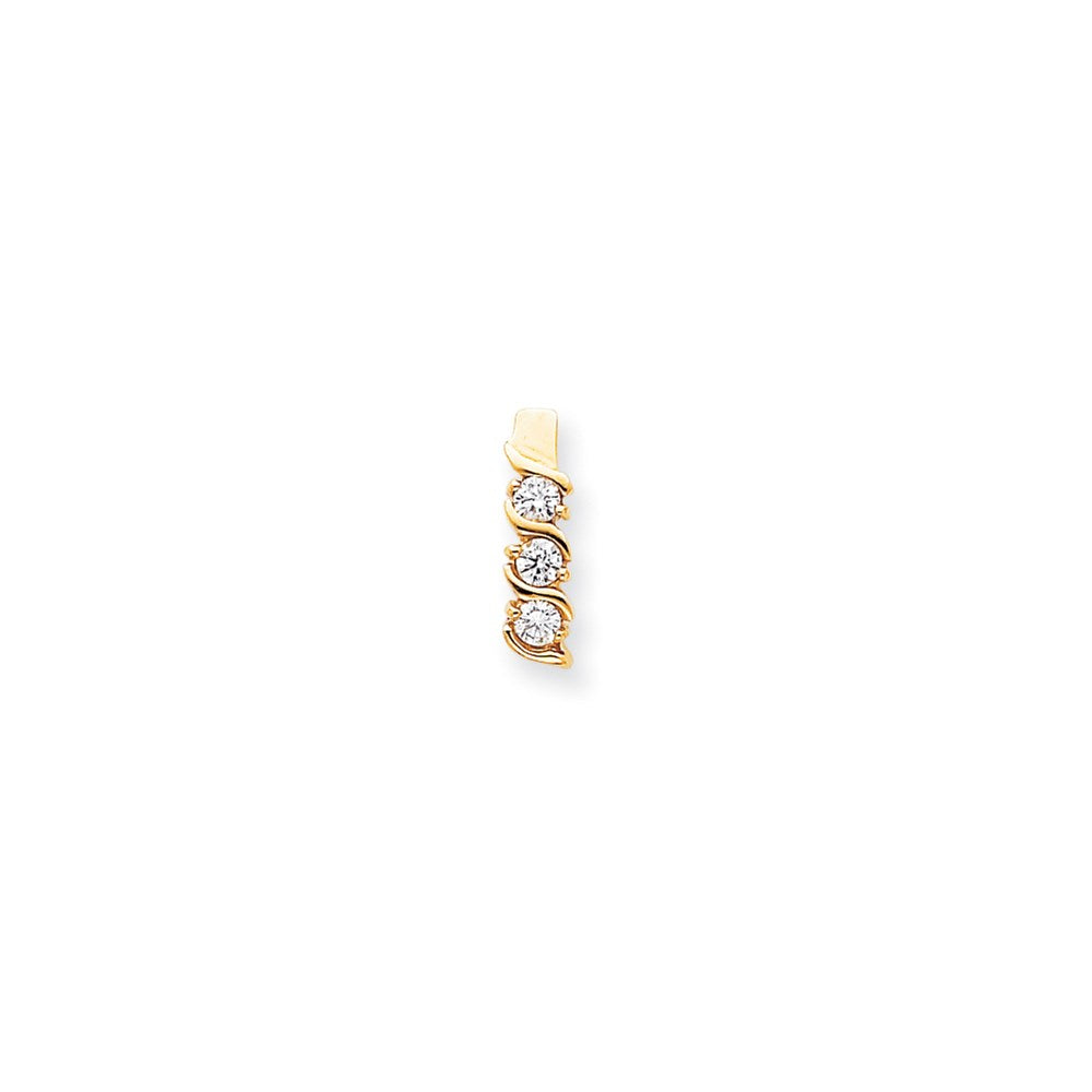 14K Yellow Gold AA Real Diamond chain slide
