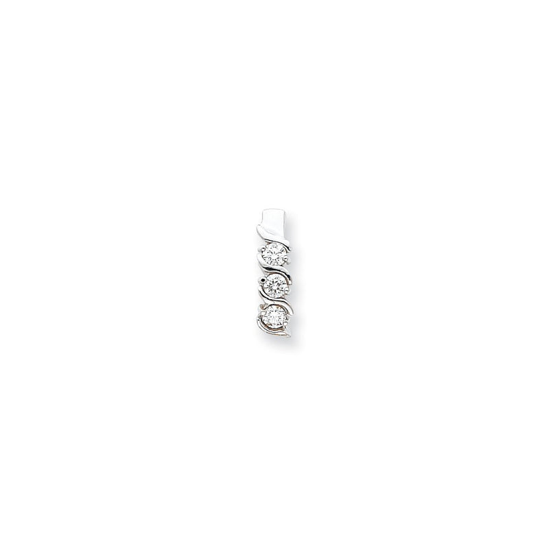 14k White Gold VS Real Diamond chain slide