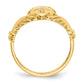 14K Yellow Gold Real Diamond Claddagh Ring