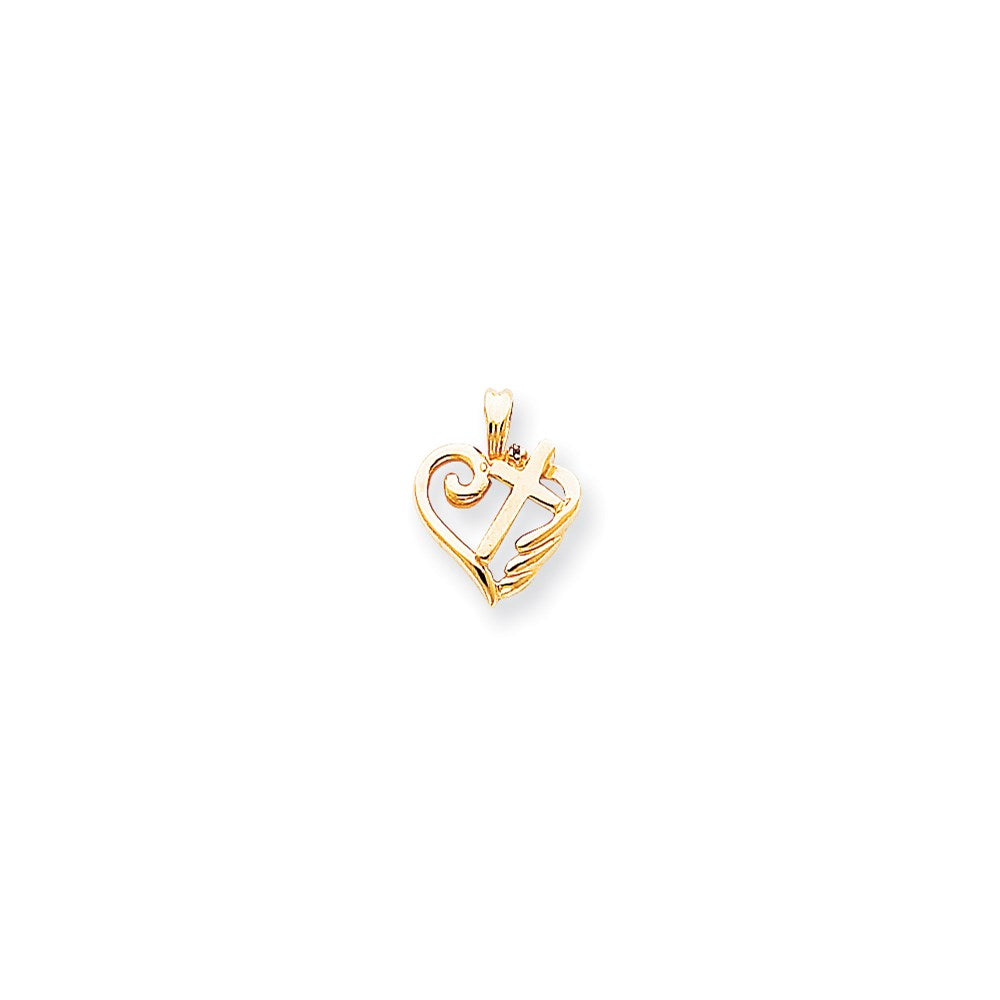 14k A Diamond cross pendant