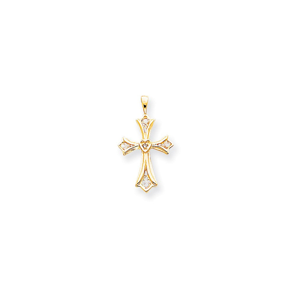 14k AA Diamond Cross Pendant