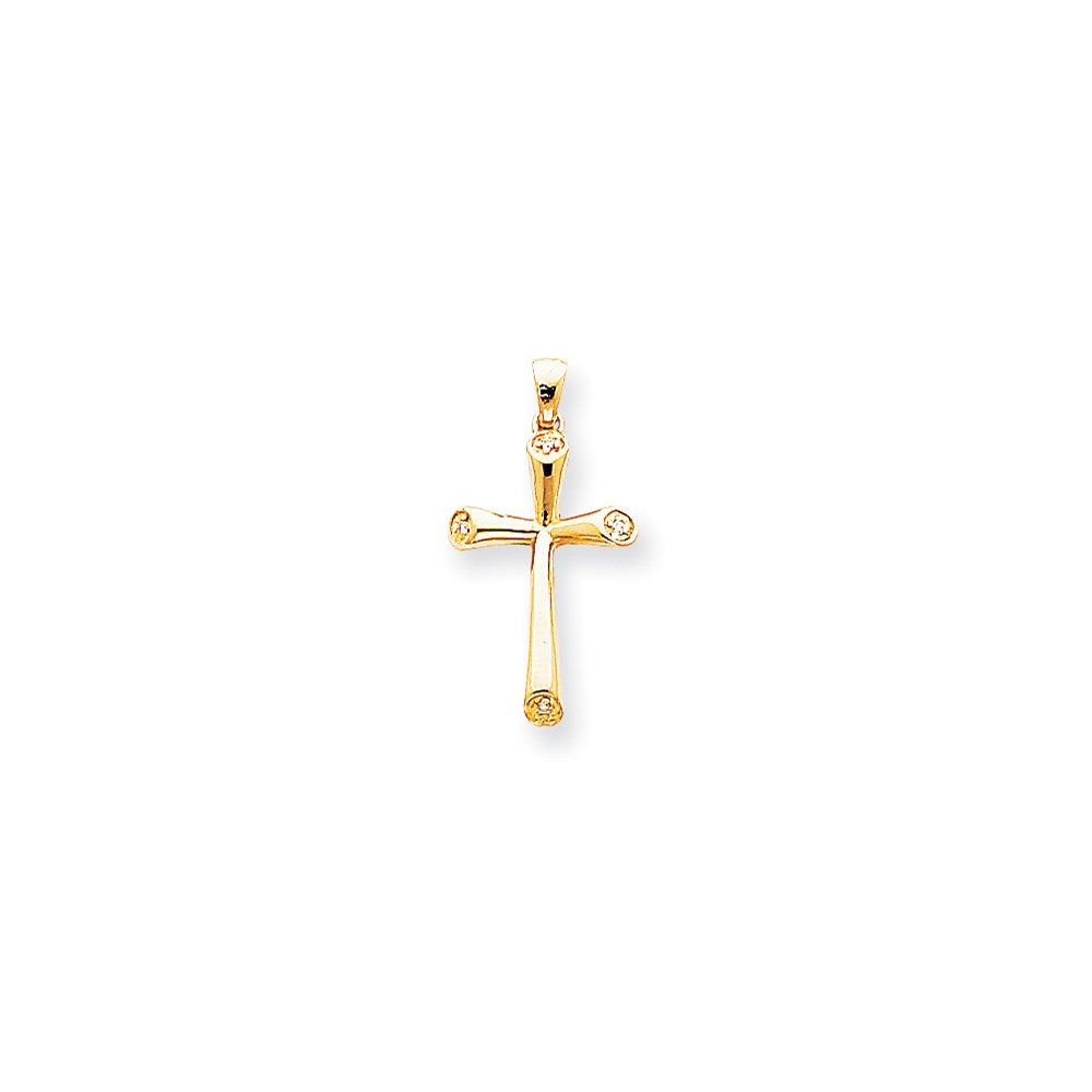 14k AA Diamond Cross Pendant