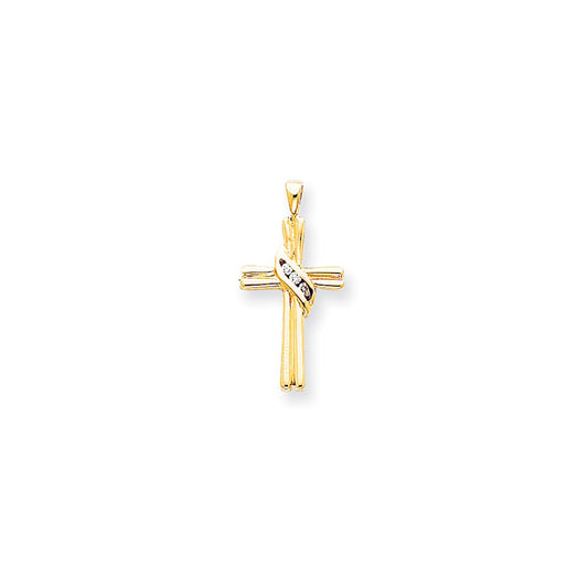 14k A Diamond cross pendant