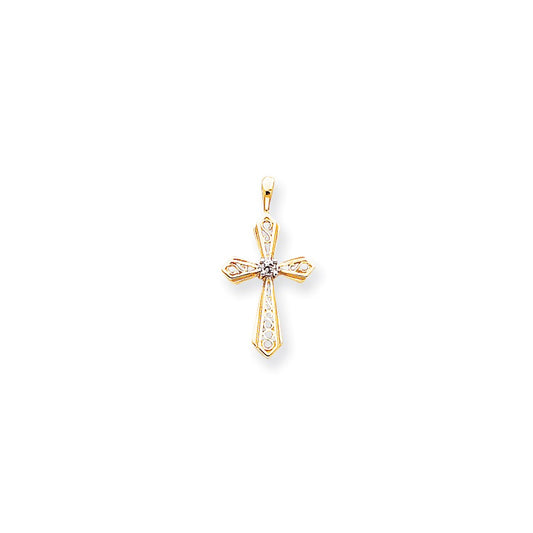 14k A Diamond cross pendant