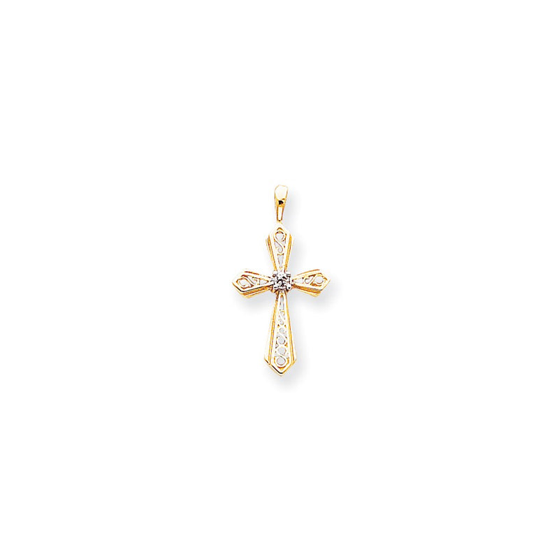 14k A Diamond cross pendant