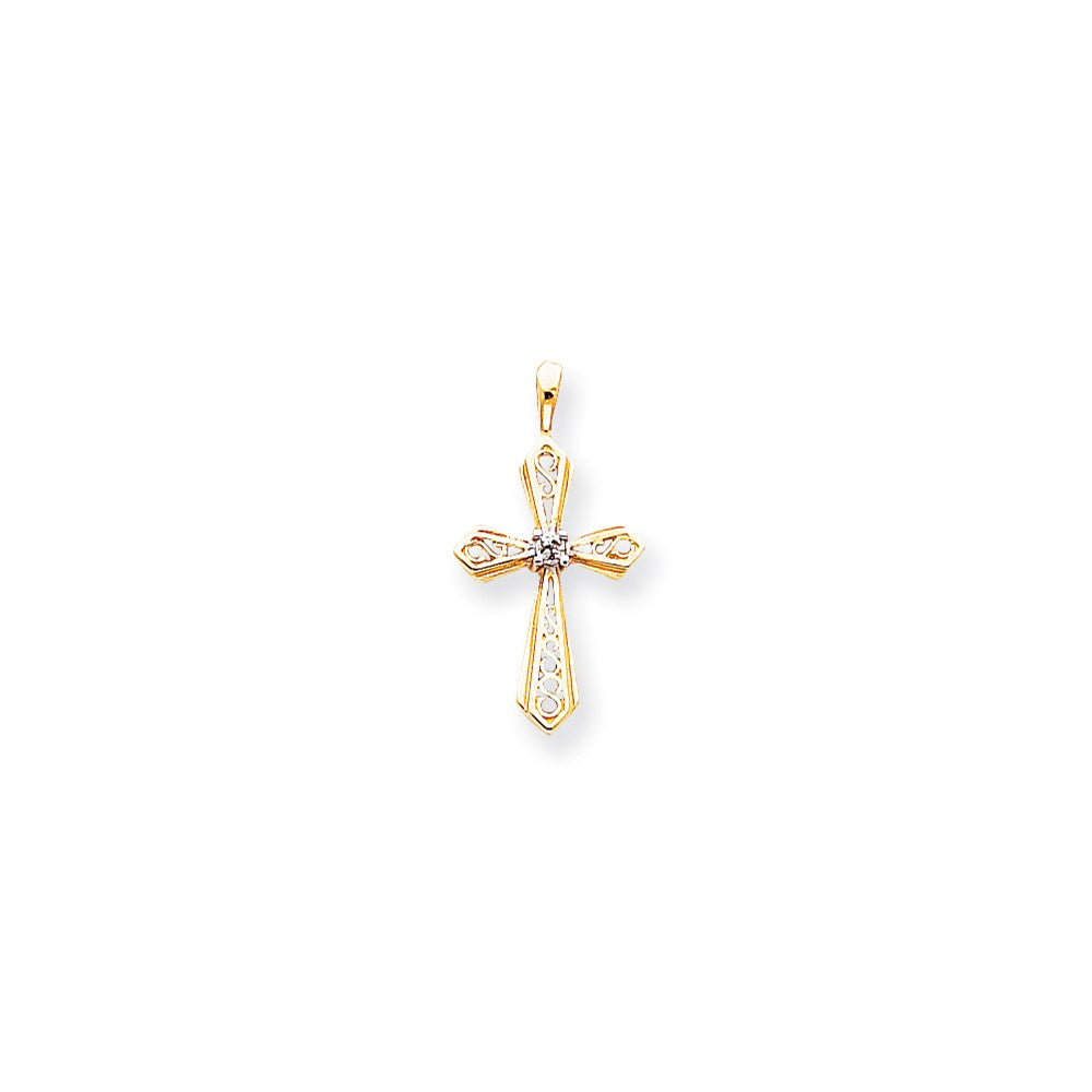14k VS Diamond cross pendant