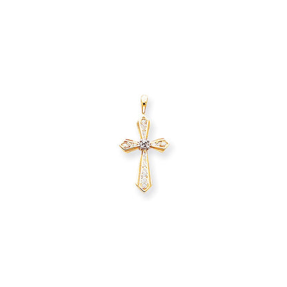 14k AAA Diamond cross pendant