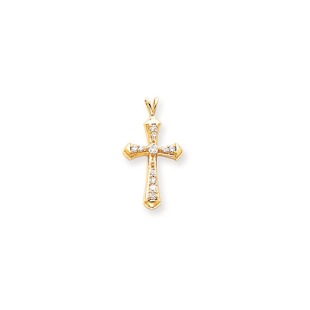14k AAA Diamond cross pendant