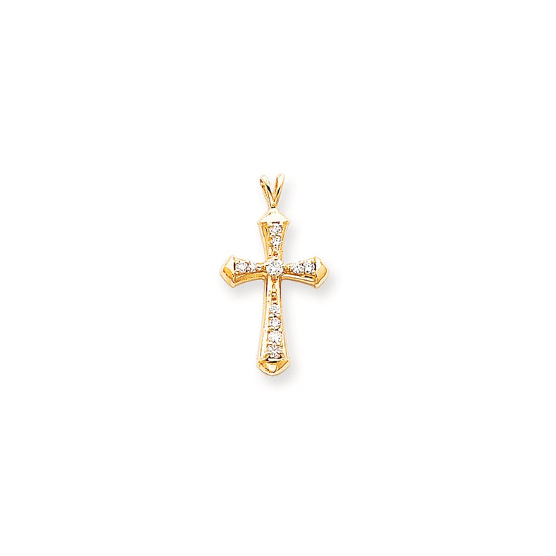 14k AAA Diamond cross pendant