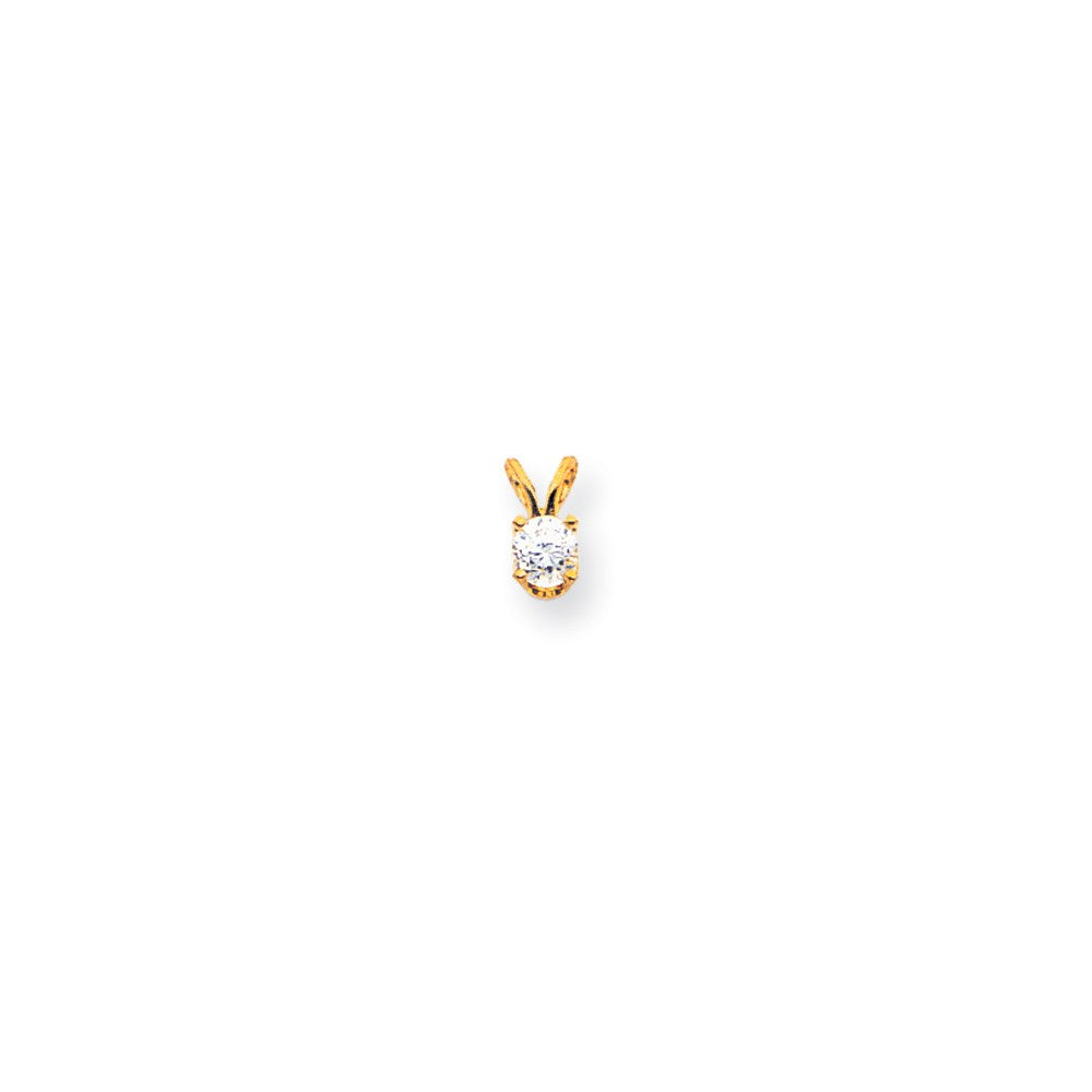 14K Yellow Gold AA Real Diamond pendant