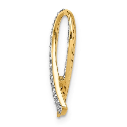 14K Yellow Gold Real Diamond Breast Cancer Awareness Pendant
