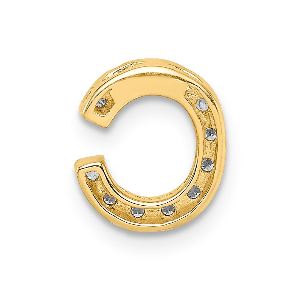 14k Diamond Initial C Charm