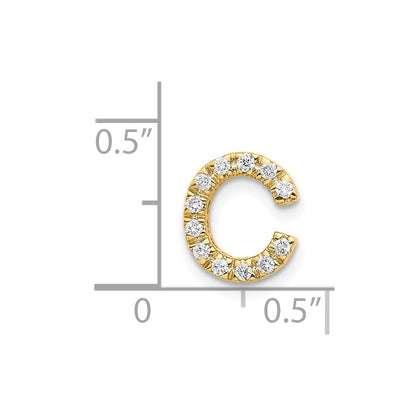 14k Diamond Initial C Charm