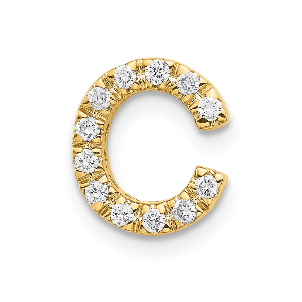 14k Diamond Initial C Charm