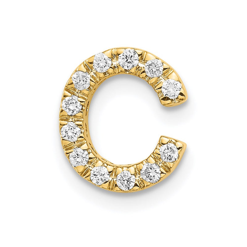 14k Diamond Initial C Charm