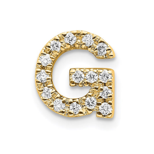 14k Diamond Initial G Charm