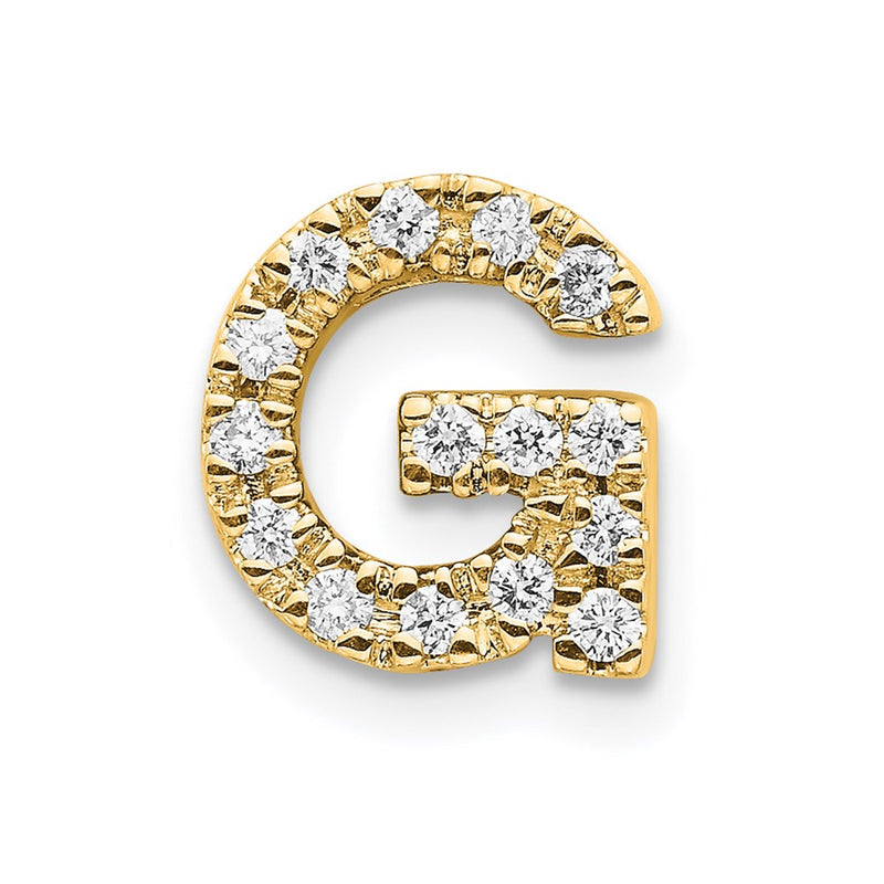 14k Diamond Initial G Charm