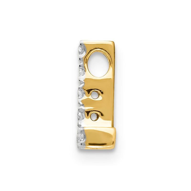 14K Yellow Gold Real Diamond Initial L Charm