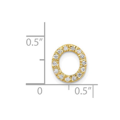 14k Diamond Initial O Charm