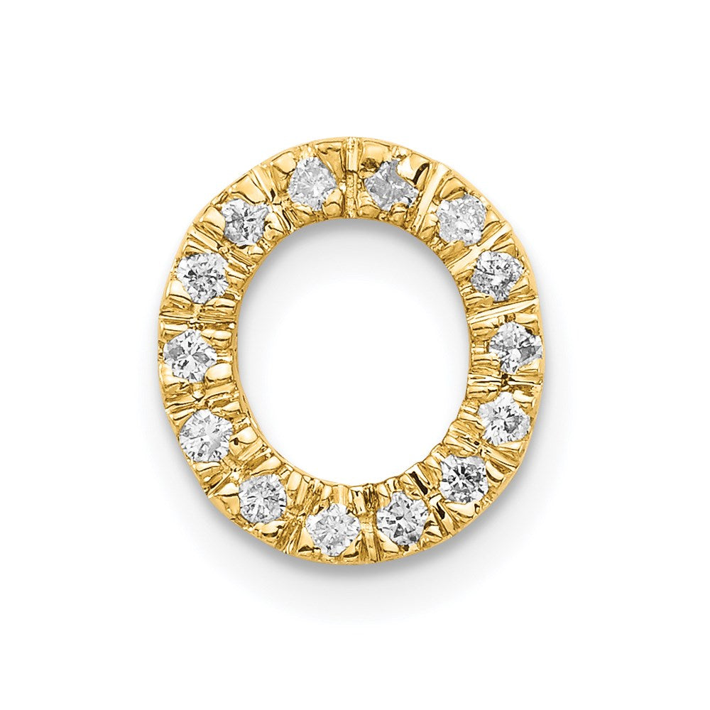 14k Diamond Initial O Charm