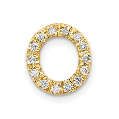 14k Diamond Initial O Charm
