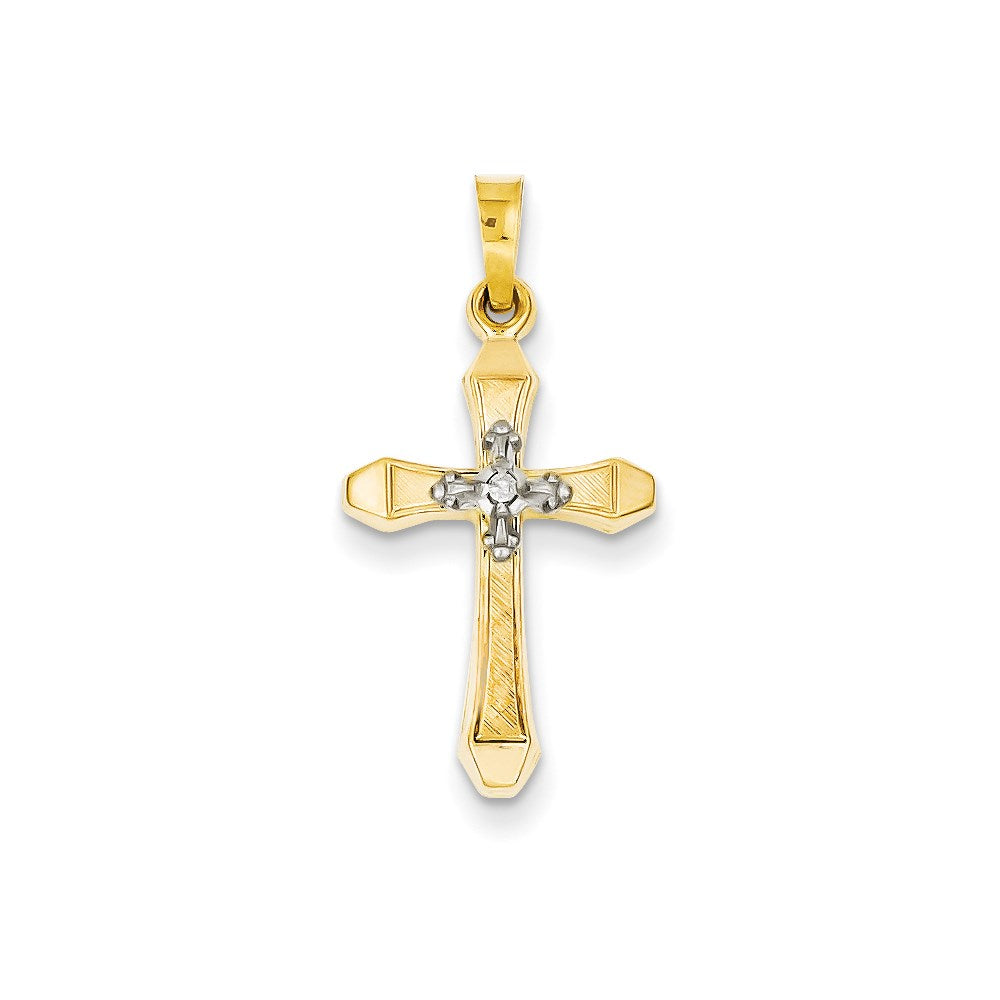 14K Yellow Gold Real Diamond Coss Pendant