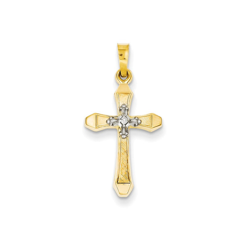 14K Yellow Gold Real Diamond Coss Pendant