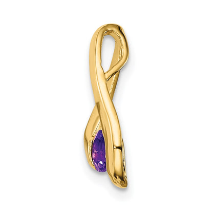 14k 4mm Amethyst Pendant